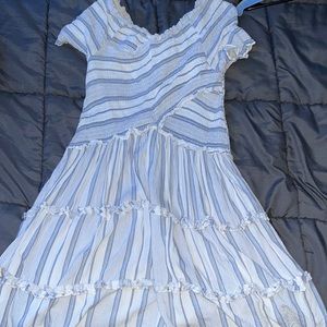 White&Blue Beachy Cross Top Light Dress